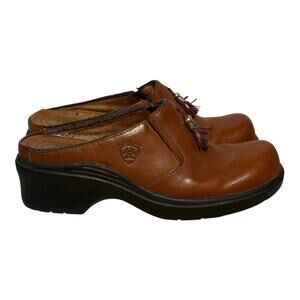 Ariat Leather Tassel Mule Clogs Slip-On Western Shoes Women’s Size 7.5B